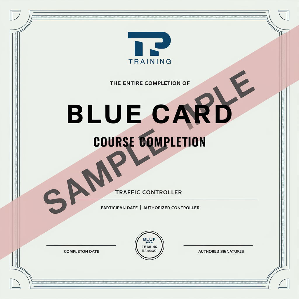 blue card course traffic controller sydney sample certificated