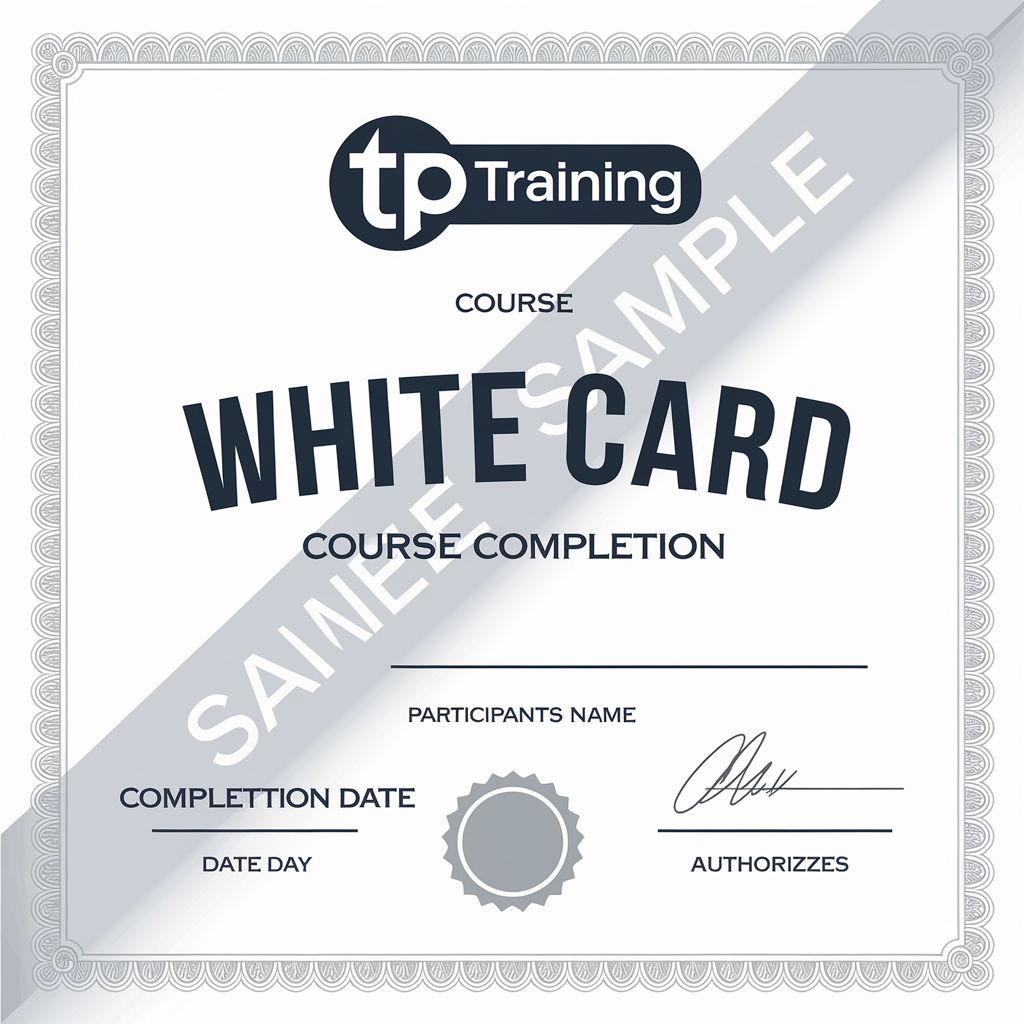 sample white card couse sydney certificated